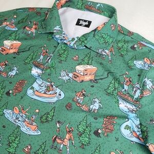 Waggle x Turman Men’s Large  Golf Polo Shirt BWCA Paul Bunyan Blue Ox Minnesota